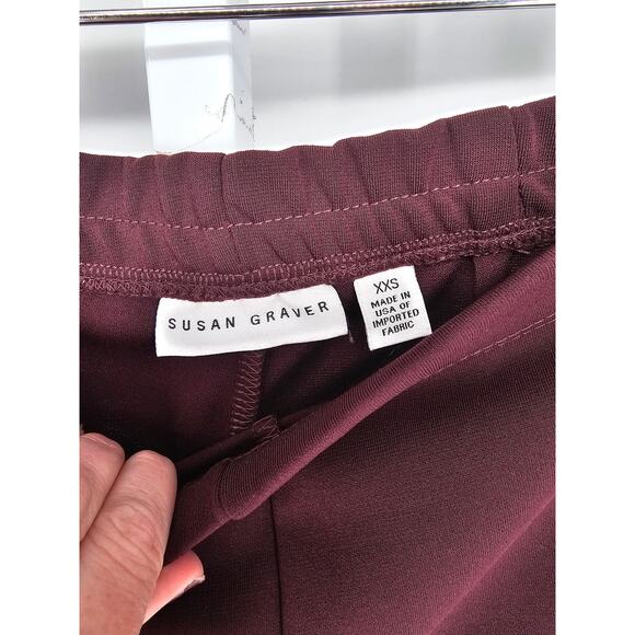 Susan Graver Womens Sz XXS Pull On Trouser Career Pants Dark Purple - Picture 3 of 4